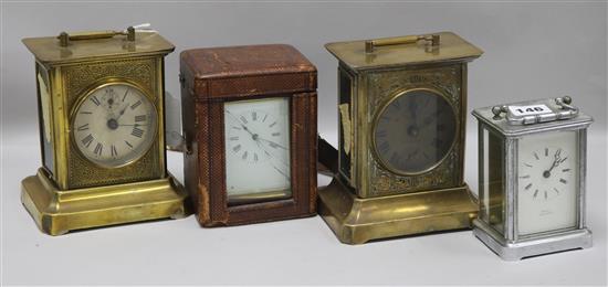 Four carriage clocks